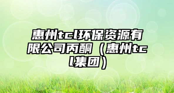 惠州tcl環(huán)保資源有限公司丙酮（惠州tcl集團）