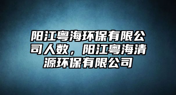 陽江粵海環(huán)保有限公司人數(shù)，陽江粵海清源環(huán)保有限公司