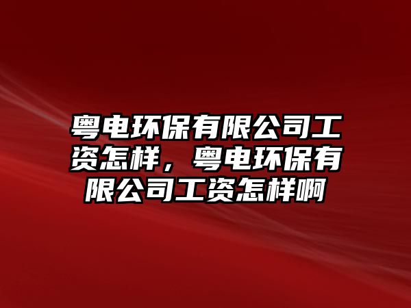 粵電環(huán)保有限公司工資怎樣，粵電環(huán)保有限公司工資怎樣啊