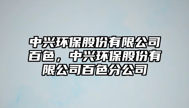 中興環(huán)保股份有限公司百色，中興環(huán)保股份有限公司百色分公司