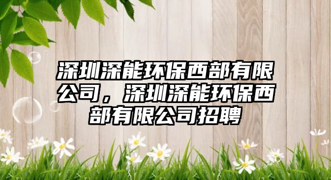 深圳深能環(huán)保西部有限公司，深圳深能環(huán)保西部有限公司招聘