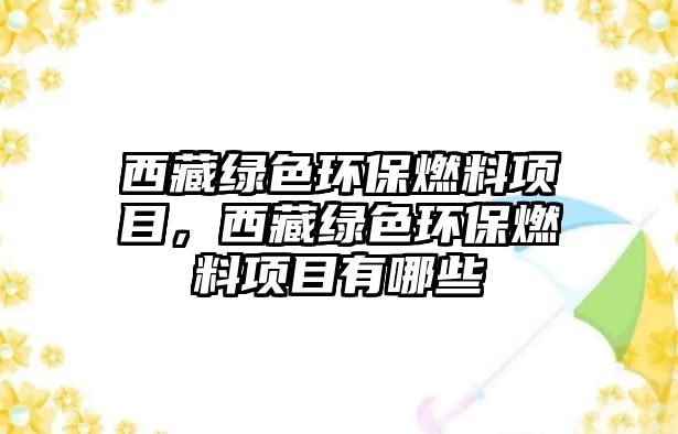 西藏綠色環(huán)保燃料項目，西藏綠色環(huán)保燃料項目有哪些