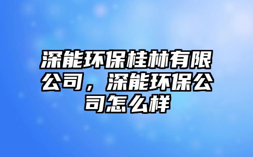 深能環(huán)保桂林有限公司，深能環(huán)保公司怎么樣