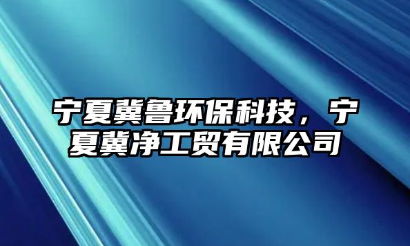 寧夏冀魯環(huán)?？萍?，寧夏冀凈工貿(mào)有限公司