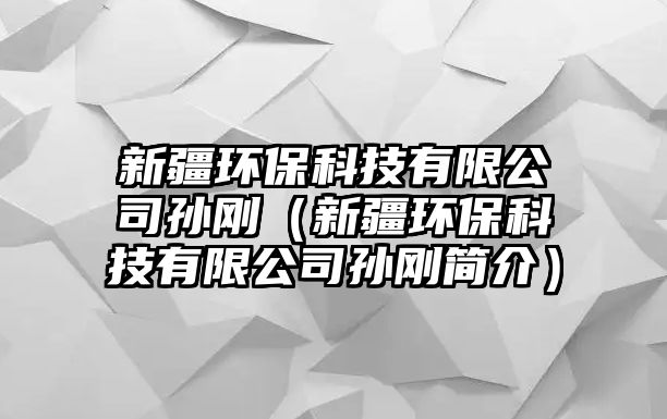 新疆環(huán)?？萍加邢薰緦O剛（新疆環(huán)?？萍加邢薰緦O剛簡(jiǎn)介）