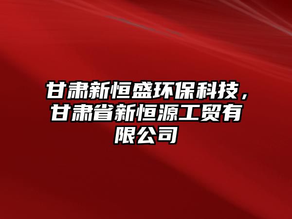 甘肅新恒盛環(huán)?？萍迹拭C省新恒源工貿(mào)有限公司