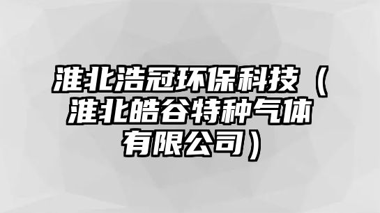 淮北浩冠環(huán)?？萍迹ɑ幢别┕忍胤N氣體有限公司）