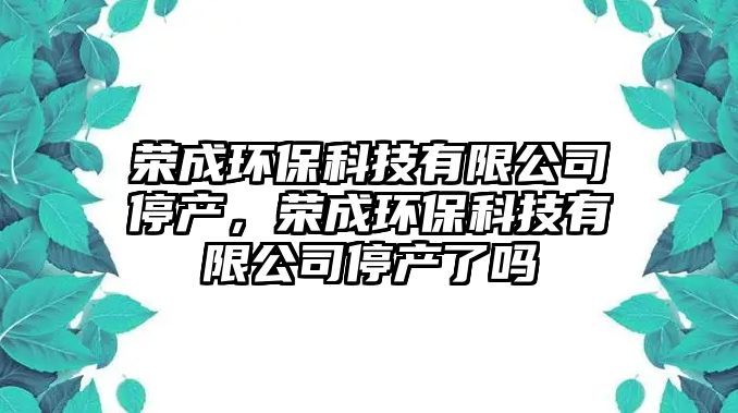 榮成環(huán)?？萍加邢薰就．a(chǎn)，榮成環(huán)保科技有限公司停產(chǎn)了嗎