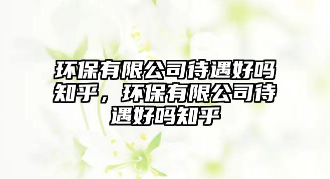 環(huán)保有限公司待遇好嗎知乎，環(huán)保有限公司待遇好嗎知乎