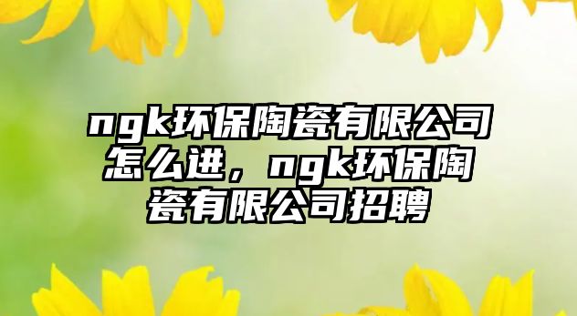 ngk環(huán)保陶瓷有限公司怎么進(jìn)，ngk環(huán)保陶瓷有限公司招聘