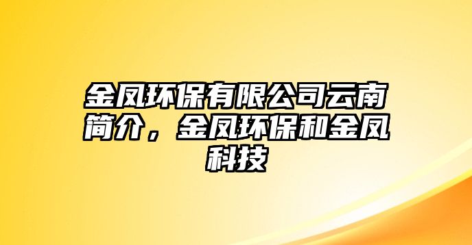 金鳳環(huán)保有限公司云南簡(jiǎn)介，金鳳環(huán)保和金鳳科技