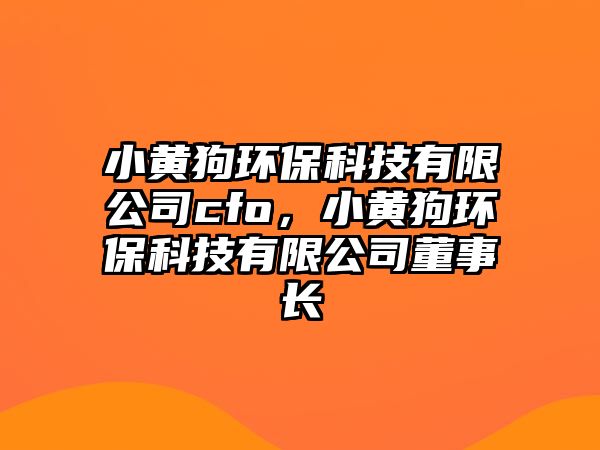 小黃狗環(huán)保科技有限公司cfo，小黃狗環(huán)保科技有限公司董事長