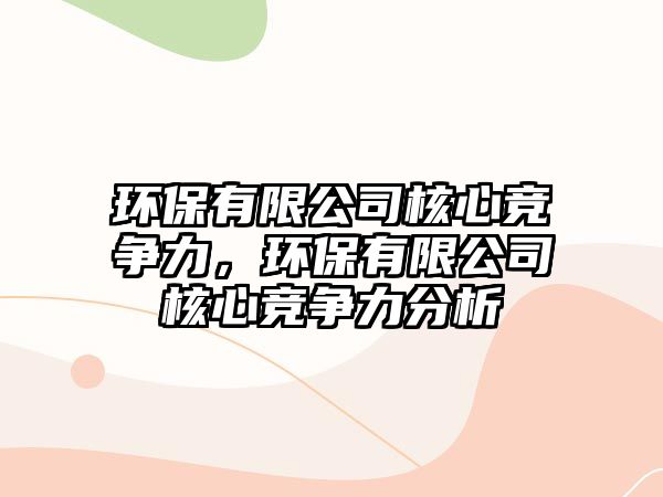 環(huán)保有限公司核心競爭力，環(huán)保有限公司核心競爭力分析