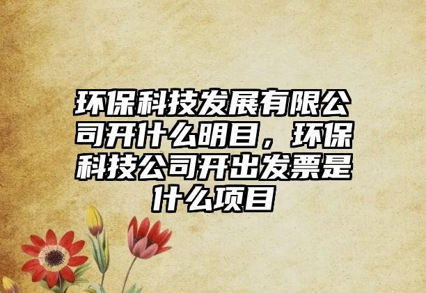 環(huán)保科技發(fā)展有限公司開什么明目，環(huán)?？萍脊鹃_出發(fā)票是什么項目