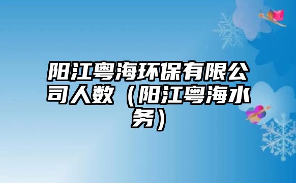 陽江粵海環(huán)保有限公司人數(shù)（陽江粵海水務(wù)）