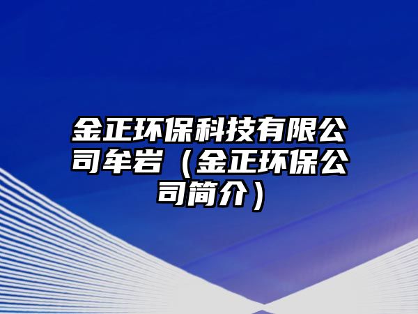 金正環(huán)?？萍加邢薰灸矌r（金正環(huán)保公司簡(jiǎn)介）