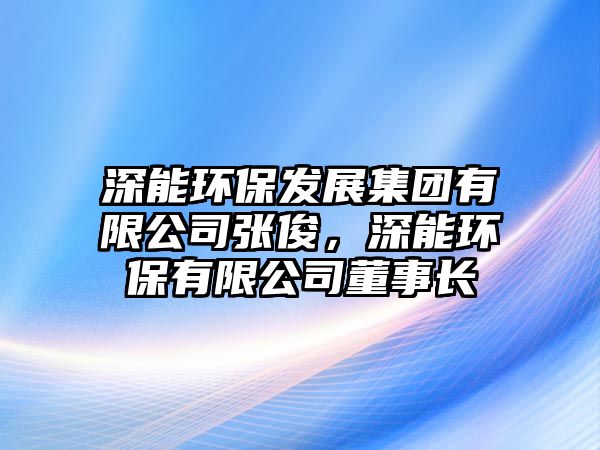 深能環(huán)保發(fā)展集團(tuán)有限公司張俊，深能環(huán)保有限公司董事長(zhǎng)