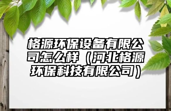 格源環(huán)保設(shè)備有限公司怎么樣（河北格源環(huán)?？萍加邢薰荆?/> 
									</a>
									<h4 class=