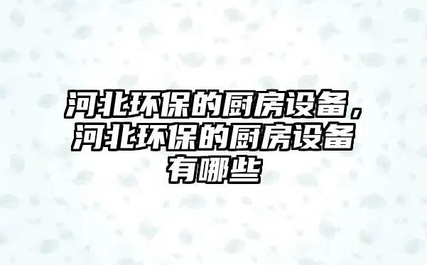 河北環(huán)保的廚房設(shè)備，河北環(huán)保的廚房設(shè)備有哪些