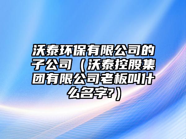 沃泰環(huán)保有限公司的子公司（沃泰控股集團有限公司老板叫什么名字?）