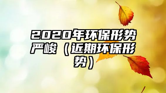 2020年環(huán)保形勢嚴(yán)峻（近期環(huán)保形勢）