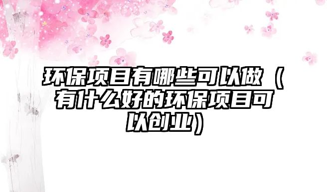 環(huán)保項目有哪些可以做（有什么好的環(huán)保項目可以創(chuàng)業(yè)）