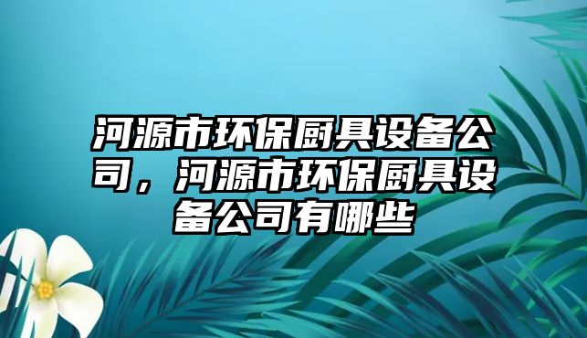 河源市環(huán)保廚具設備公司，河源市環(huán)保廚具設備公司有哪些