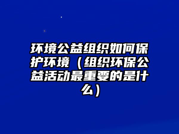 環(huán)境公益組織如何保護環(huán)境（組織環(huán)保公益活動最重要的是什么）