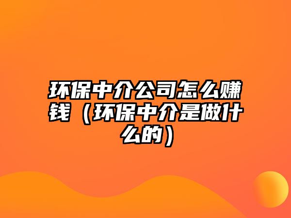 環(huán)保中介公司怎么賺錢（環(huán)保中介是做什么的）