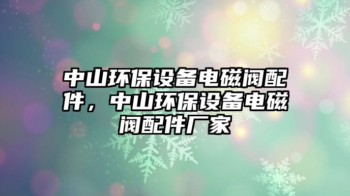 中山環(huán)保設(shè)備電磁閥配件，中山環(huán)保設(shè)備電磁閥配件廠家