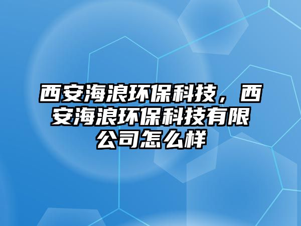 西安海浪環(huán)?？萍?，西安海浪環(huán)保科技有限公司怎么樣