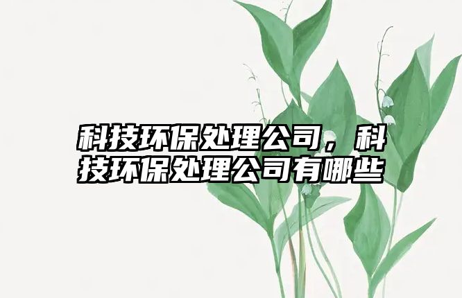 科技環(huán)保處理公司，科技環(huán)保處理公司有哪些