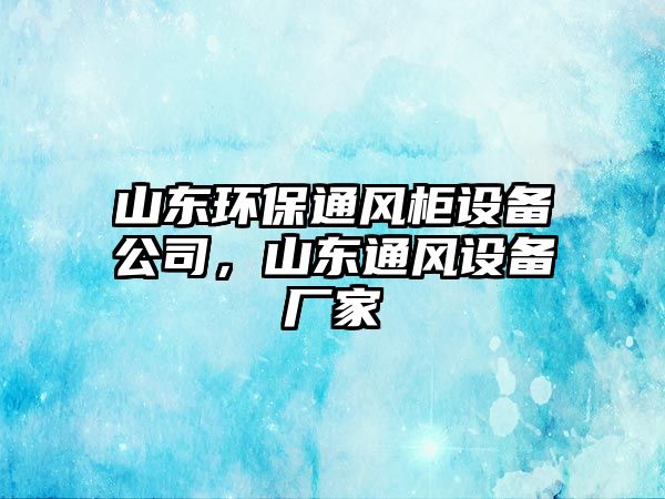 山東環(huán)保通風柜設備公司，山東通風設備廠家