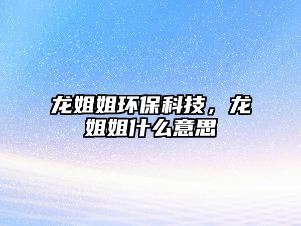 龍姐姐環(huán)保科技，龍姐姐什么意思