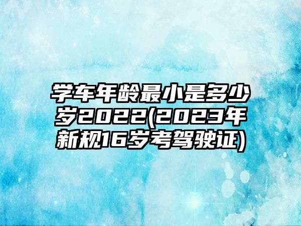 學(xué)車年齡最小是多少歲2022(2023年新規(guī)16歲考駕駛證)