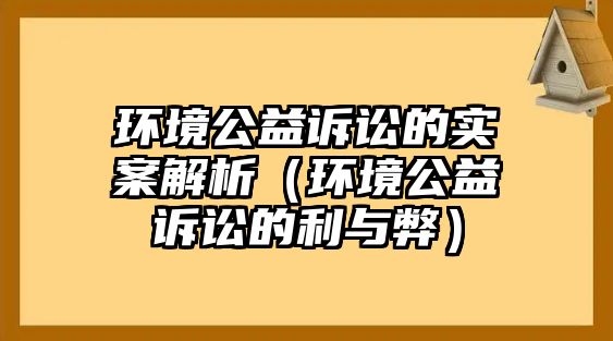 環(huán)境公益訴訟的實案解析（環(huán)境公益訴訟的利與弊）