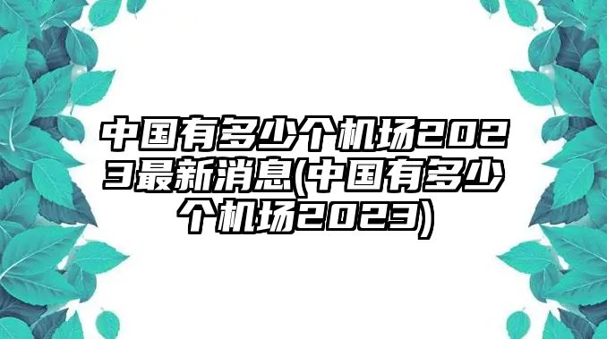 中國(guó)有多少個(gè)機(jī)場(chǎng)2023最新消息(中國(guó)有多少個(gè)機(jī)場(chǎng)2023)