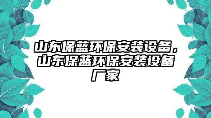 山東保藍(lán)環(huán)保安裝設(shè)備，山東保藍(lán)環(huán)保安裝設(shè)備廠家