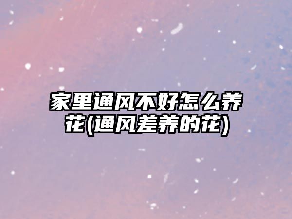 家里通風(fēng)不好怎么養(yǎng)花(通風(fēng)差養(yǎng)的花)