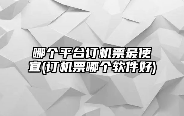 哪個平臺訂機票最便宜(訂機票哪個軟件好)