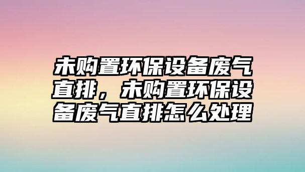 未購置環(huán)保設(shè)備廢氣直排，未購置環(huán)保設(shè)備廢氣直排怎么處理