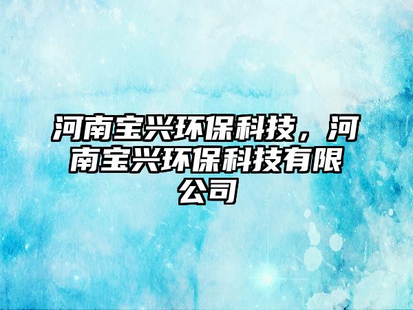 河南寶興環(huán)保科技，河南寶興環(huán)保科技有限公司