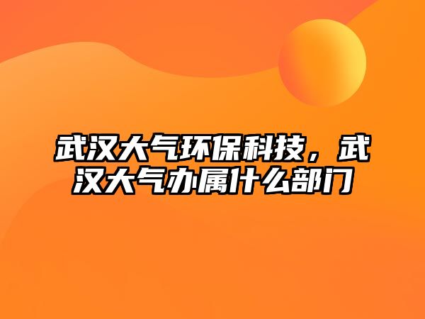 武漢大氣環(huán)?？萍?，武漢大氣辦屬什么部門