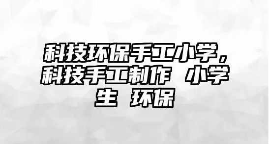 科技環(huán)保手工小學，科技手工制作 小學生 環(huán)保