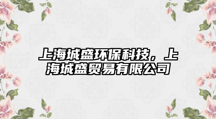 上海城盛環(huán)?？萍迹虾３鞘①Q(mào)易有限公司