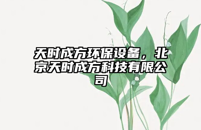 天時(shí)成方環(huán)保設(shè)備，北京天時(shí)成方科技有限公司