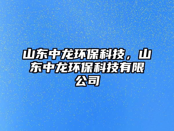 山東中龍環(huán)?？萍?，山東中龍環(huán)保科技有限公司