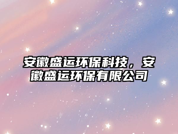 安徽盛運(yùn)環(huán)?？萍?，安徽盛運(yùn)環(huán)保有限公司