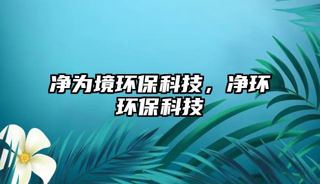 凈為境環(huán)保科技，凈環(huán)環(huán)?？萍? class=